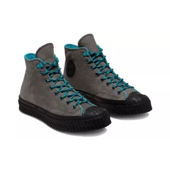 Converse Other - Converse Gray and Blue High-Top Sneakers with Suede Finish